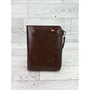 Aiks Kangaroos Wallet Zipper RFID Unisex Faux Leather Zip Around Brown